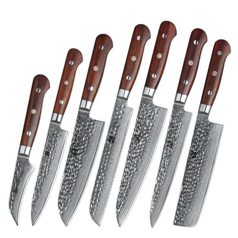 7PCS Professional Damascus Kitchen Knife Set Yun Series
