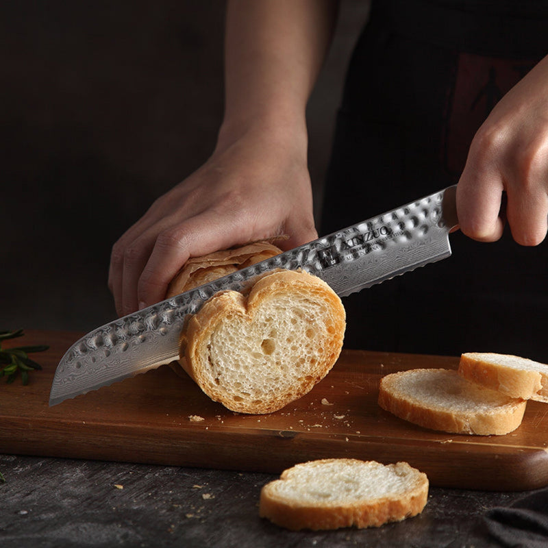 Professional Damascus Kitchen Bread Knife Yun Series