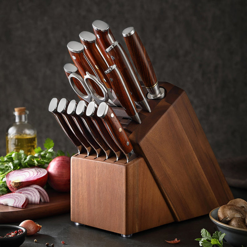 15PCS Professional Damascus Kitchen Knife Set Yu Series