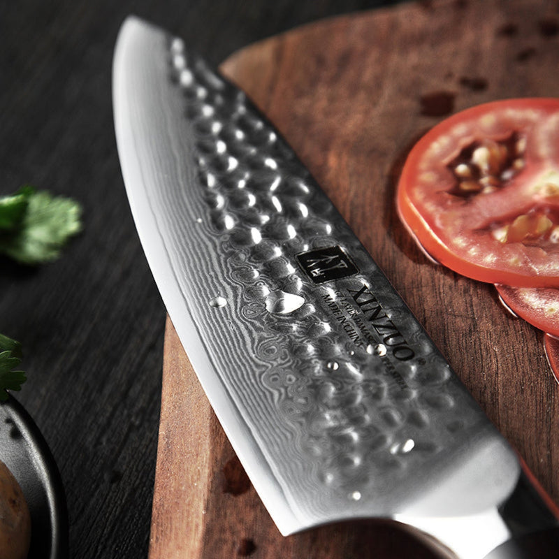 Professional Damascus Kitchen 6.5 Inch Chef Knife Ebony Yu Series