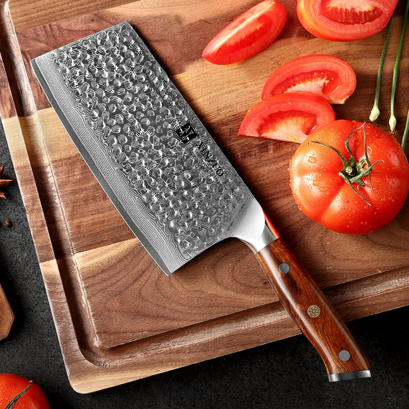 5PCS Professional Damascus Kitchen Knife Set Stria Hammer Yu Series