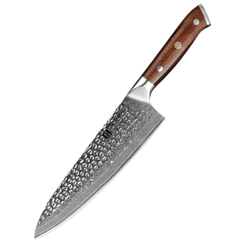 Professional Damascus Kitchen Chef Knife Stria Hammer Yu Series