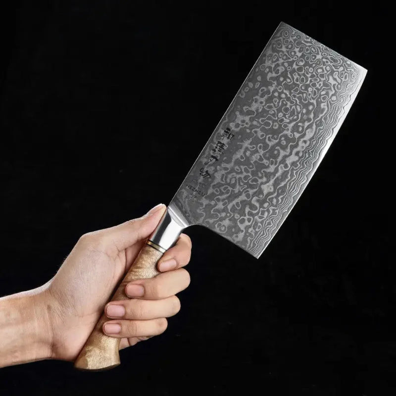 7 Inch Damascus Cleaver Knife - B30M Series