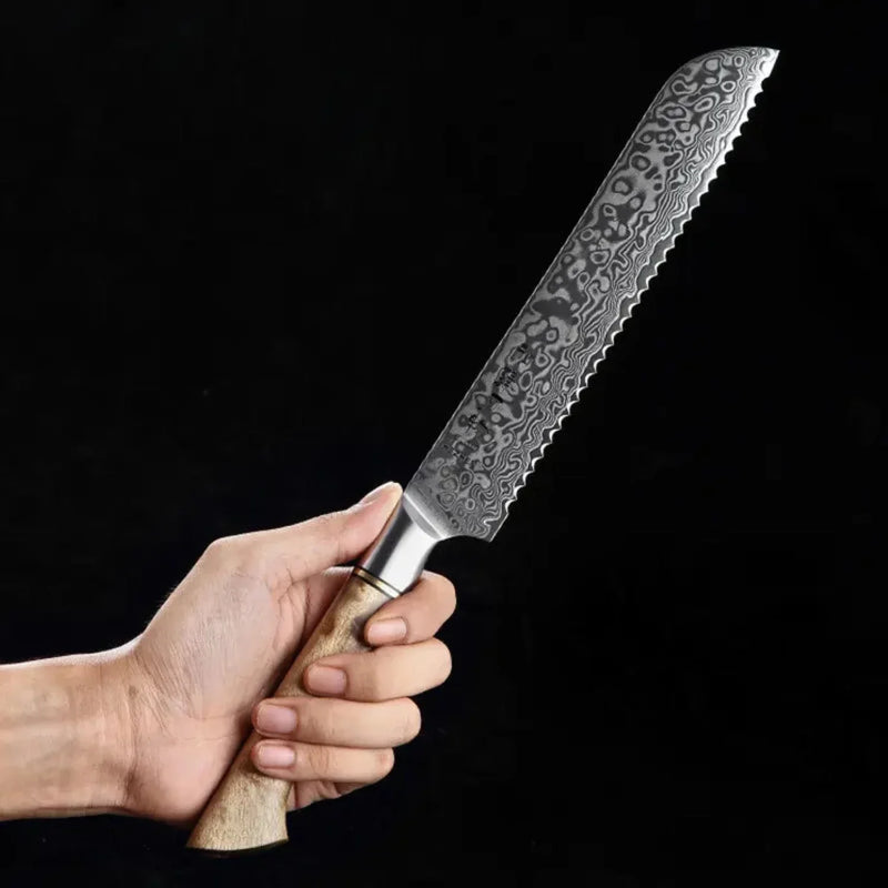 8 Inch Damascus Bread Knife - B30M Series