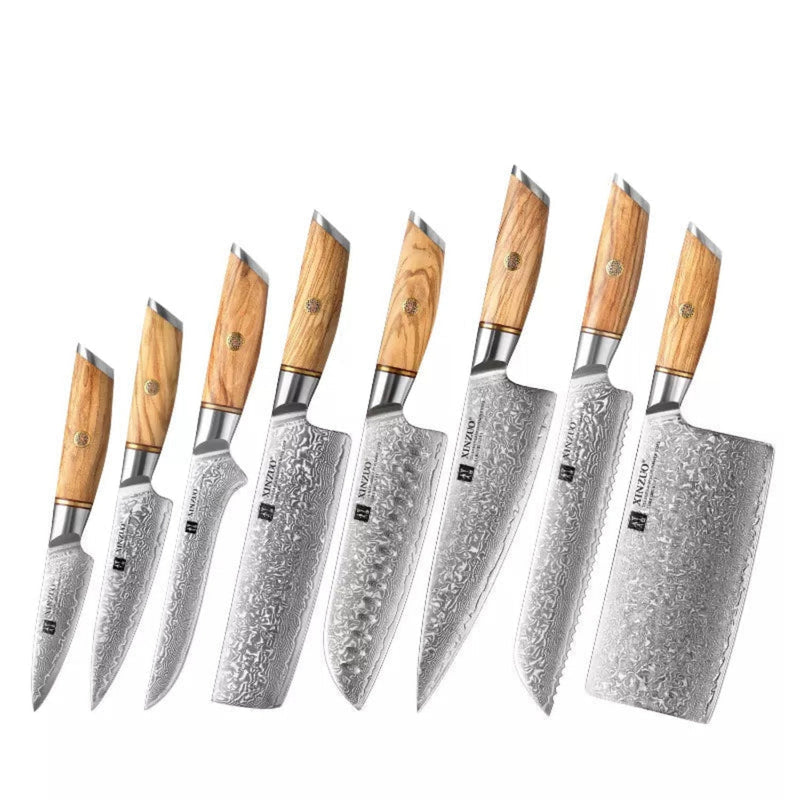 8PCS Professional Damascus Kitchen Knife Set Lan Series