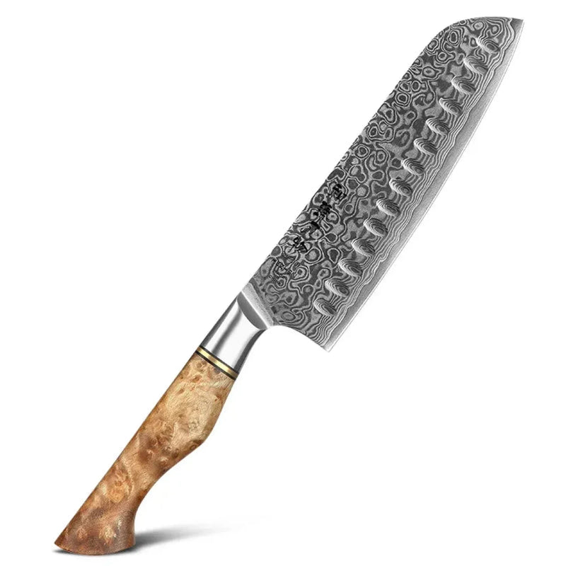 7 Inch Damascus Santoku Knife - B30M Series