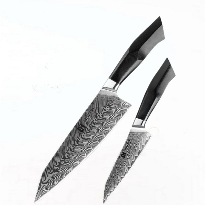 2PCS Professional Damascus Kitchen Knife Set Feng Series