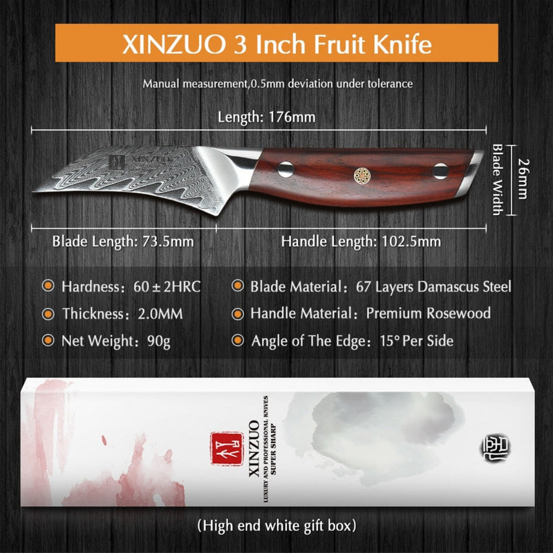 Professional Damascus Kitchen Fruit Knife Yi Series