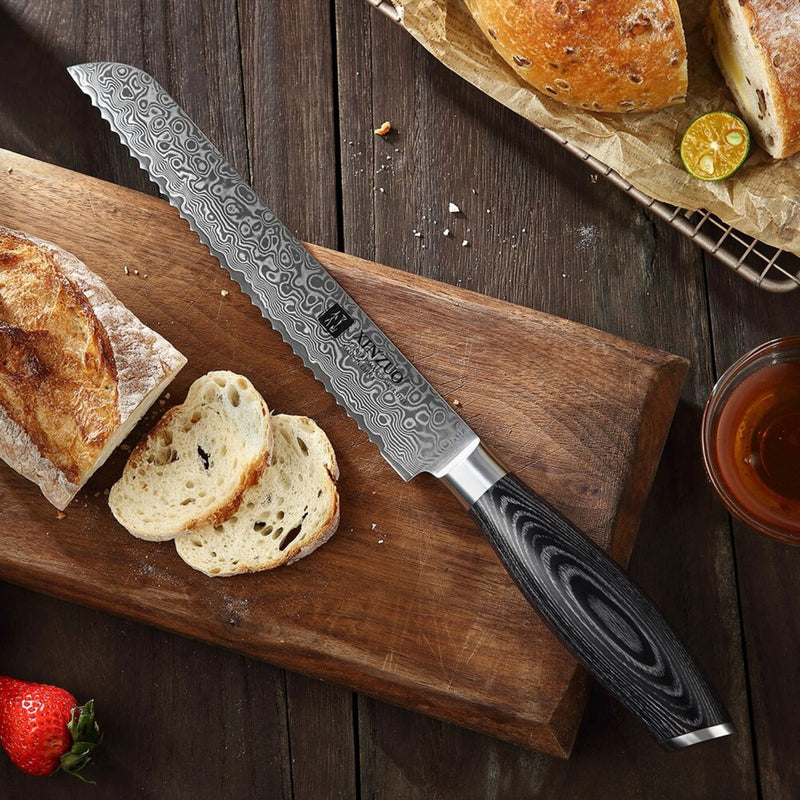 Professional Damascus Kitchen Bread Knife Ya Series