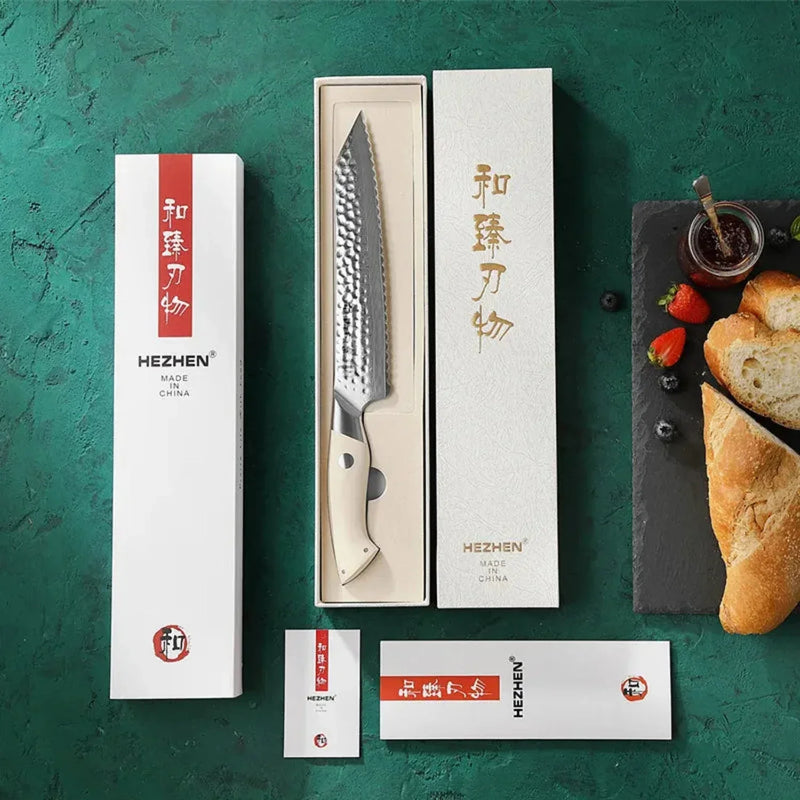 8 inch Damascus Kitchen Bread Knife - B38H Elegant Series