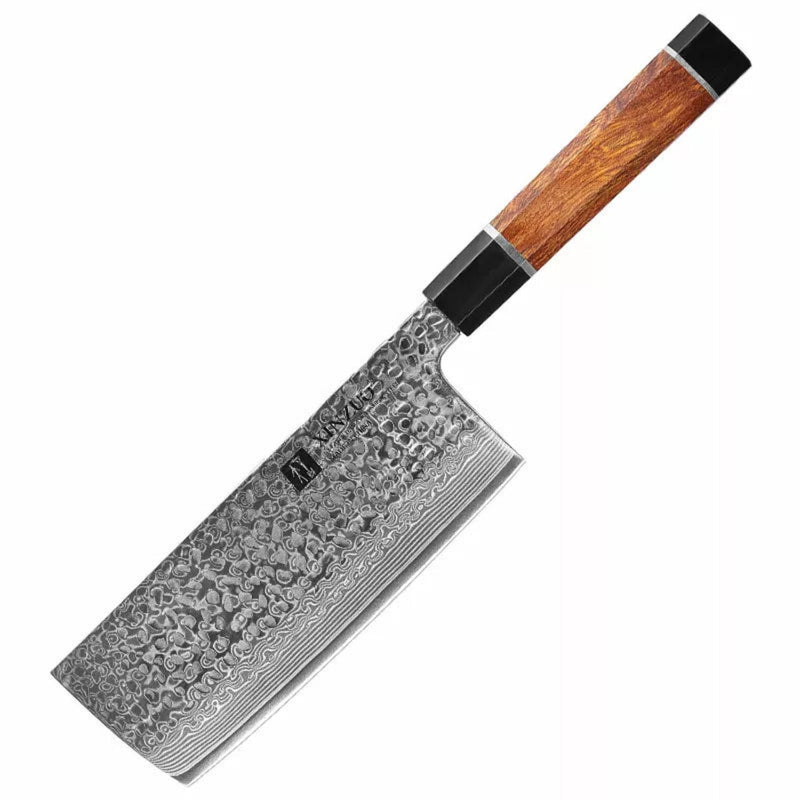 Professional Damascus Kitchen Cleaver Knife Stria Hammer Zhen Series