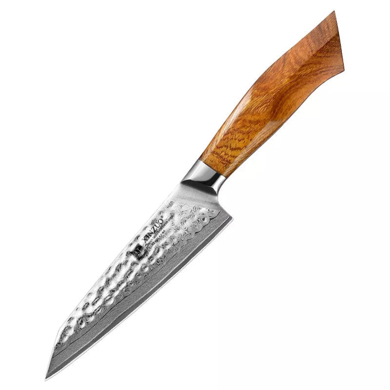 Professional Damascus Kitchen Utility Knife Stria Hammer Feng Series