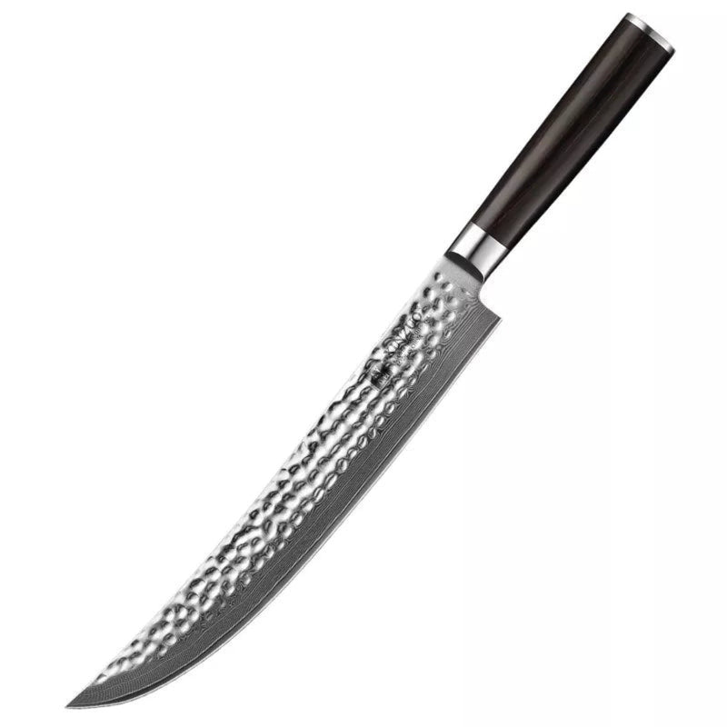 Professional Damascus Kitchen Carving Knife Stria Hammer He Series