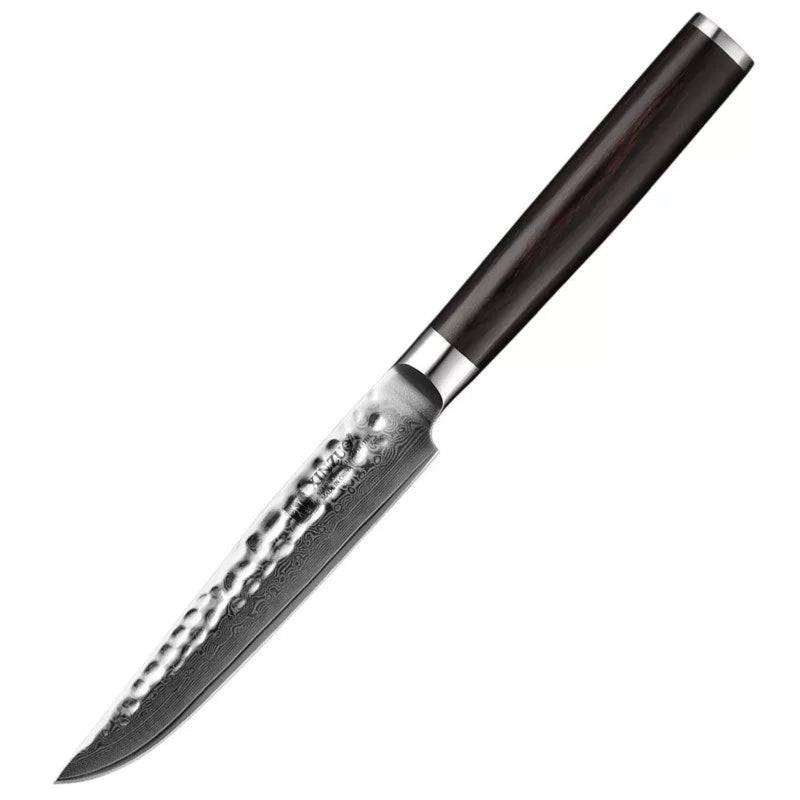 Professional Damascus Kitchen Steak Knife Stria Hammer He Series
