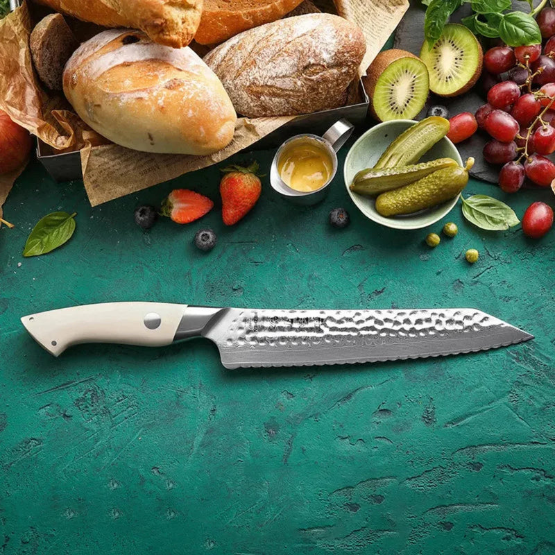 8 inch Damascus Kitchen Bread Knife - B38H Elegant Series