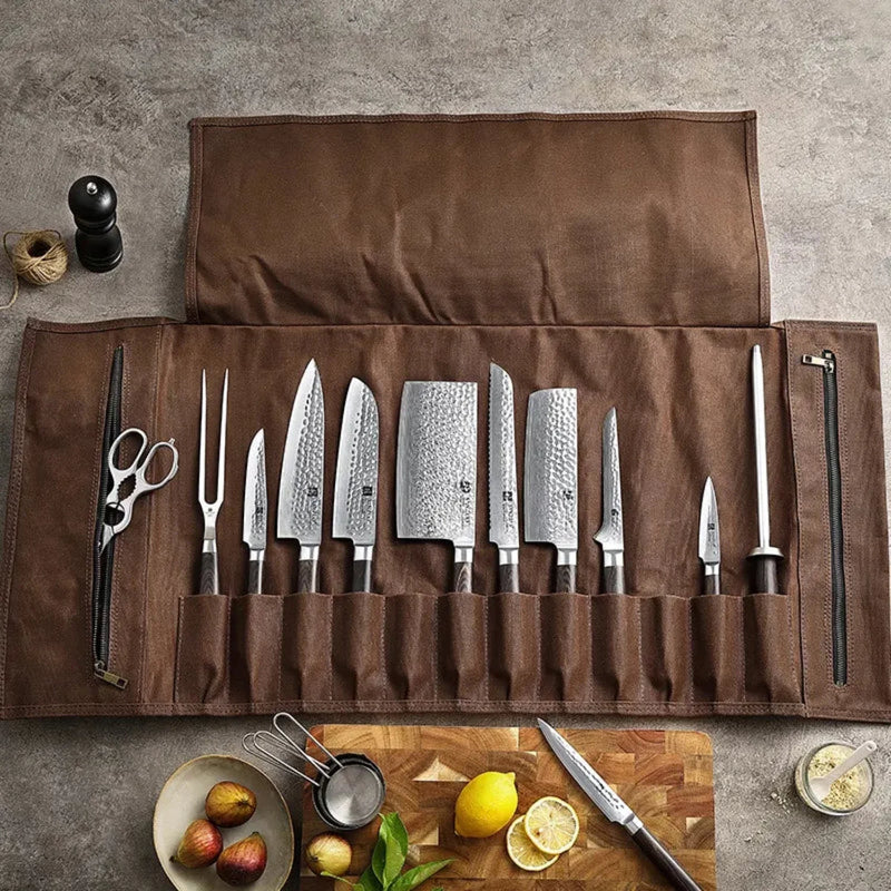 Chef Knife Roll Bag With Shoulder Straps
