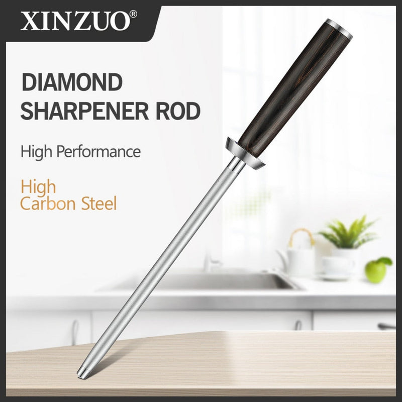 Professional Kitchen Diamond Sharpening Rod Stria Hammer He Series