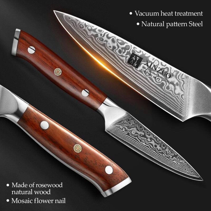 Professional Damascus Kitchen Paring Knife Yu Series