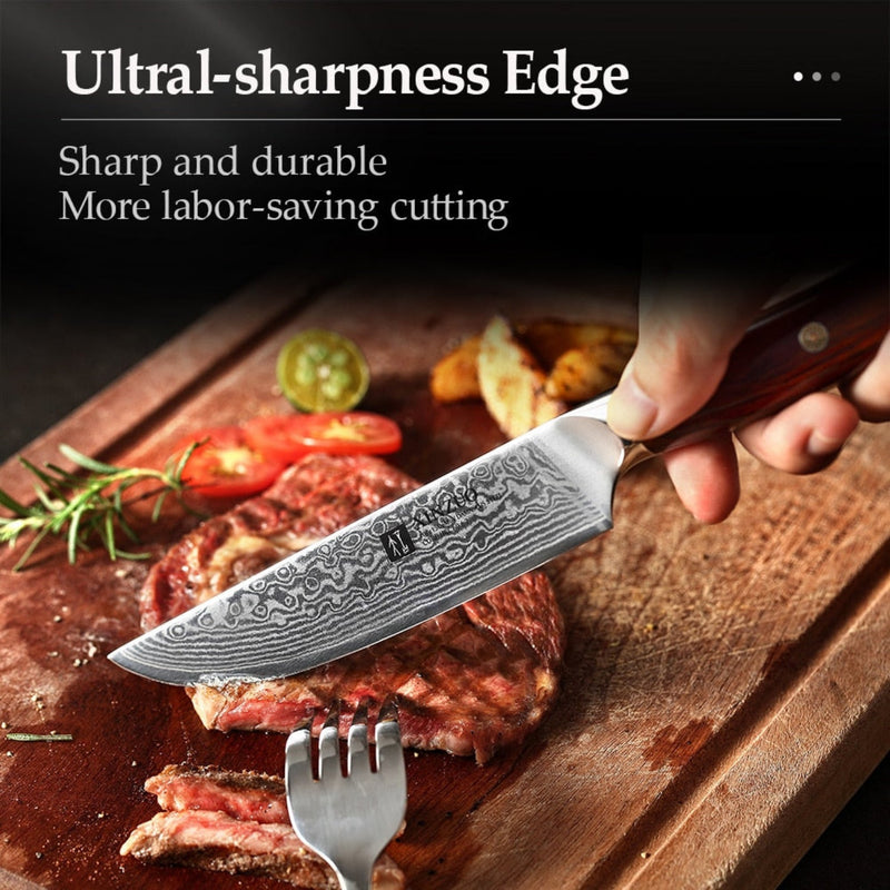 Professional Damascus Kitchen Steak Knife Yu Series