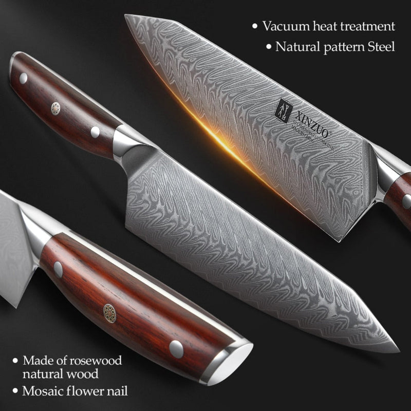 7PCS Professional Damascus Kitchen Knife Set Yi Series