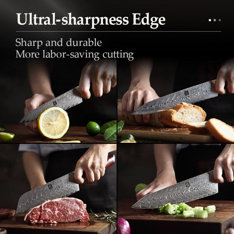 6PCS Professional Damascus Kitchen Knife Set Yi Series