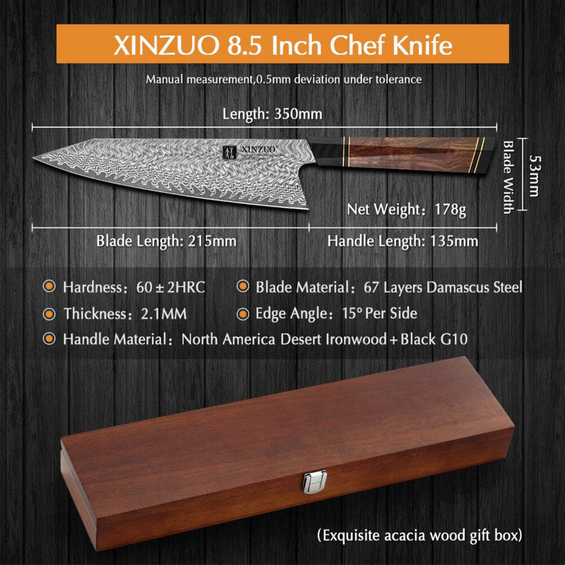 Professional Damascus Kitchen Chef Knife Zhen Series