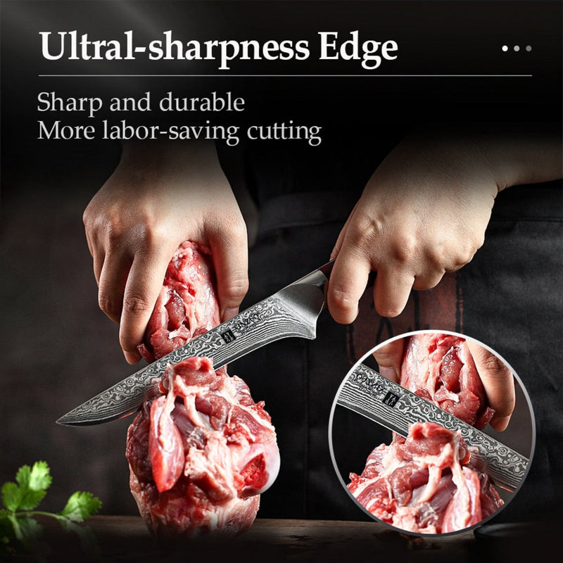 Professional Damascus Kitchen Boning Knife Yu Series