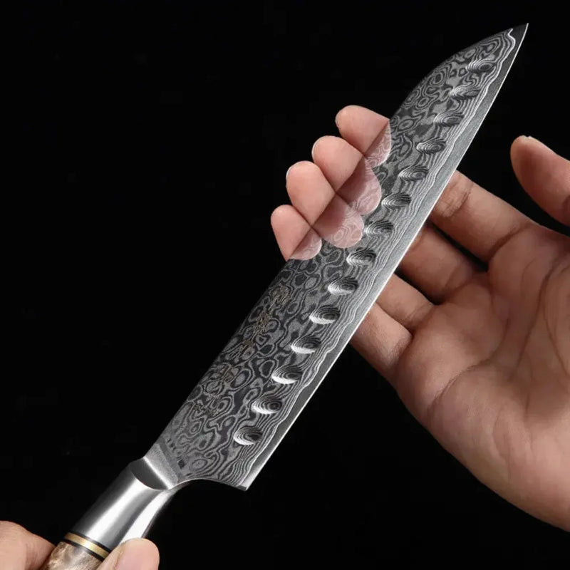 7 Inch Damascus Santoku Knife - B30M Series