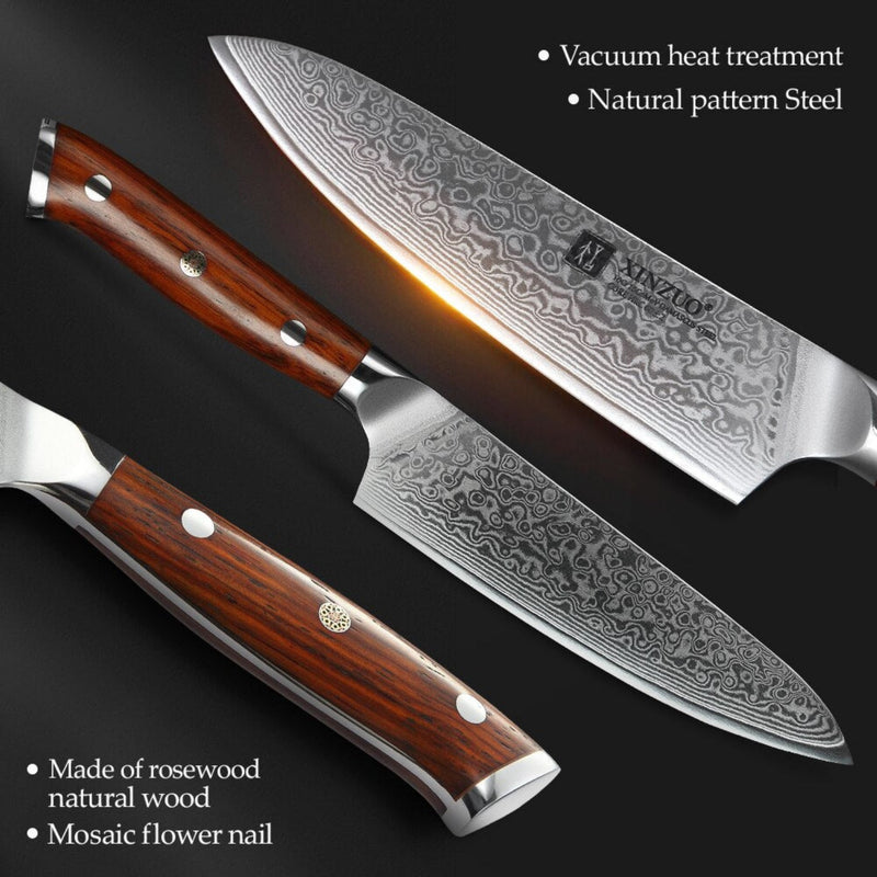 2PCS Professional Damascus Kitchen Knife Set Yu Series