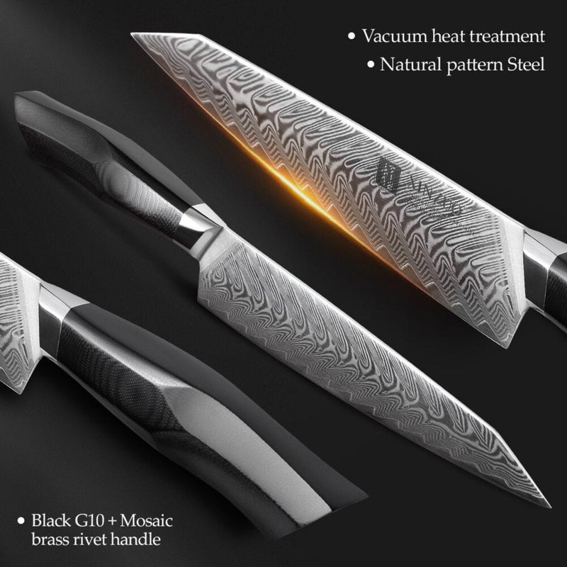 5PCS Professional Damascus Kitchen Knife Set Feng Series