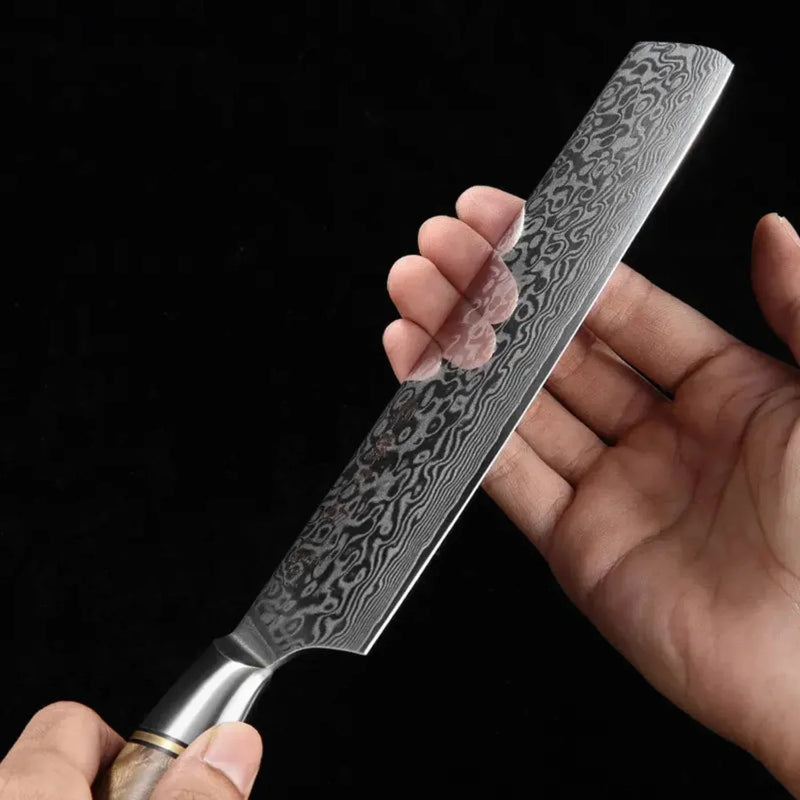 7 Inch Damascus Nakiri Knife - B30M Series