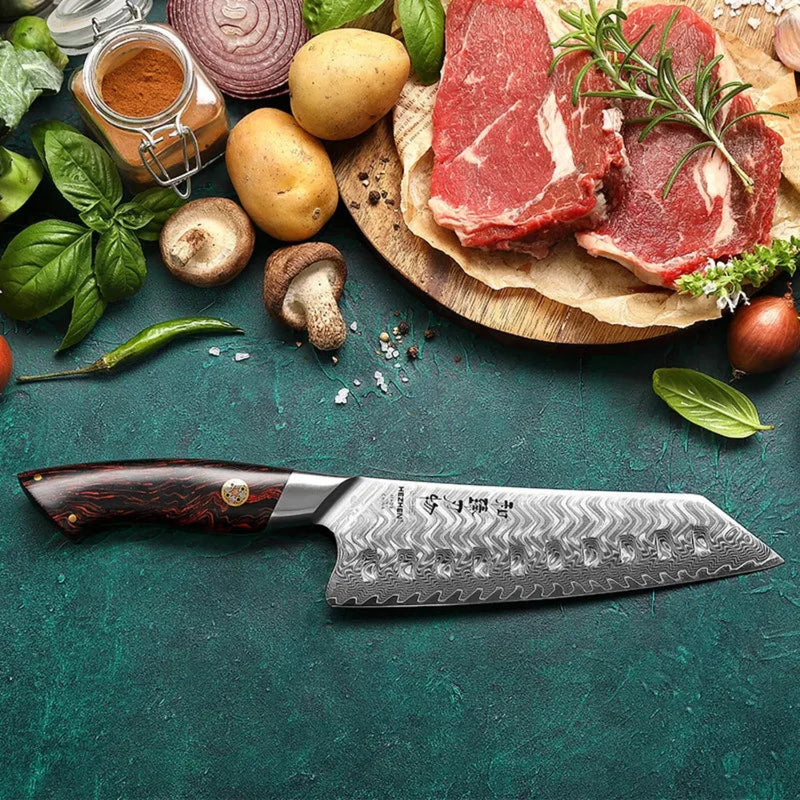 7 inch Kitchen Damascus Santoku Knife Elegant Series