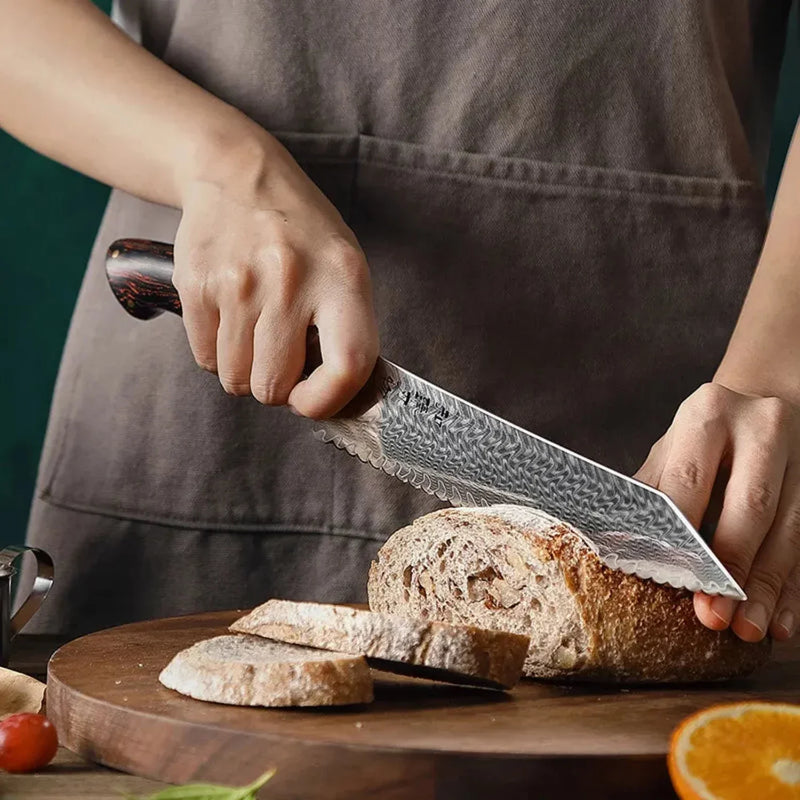 Kitchen Damascus Bread Knife Elegant Series