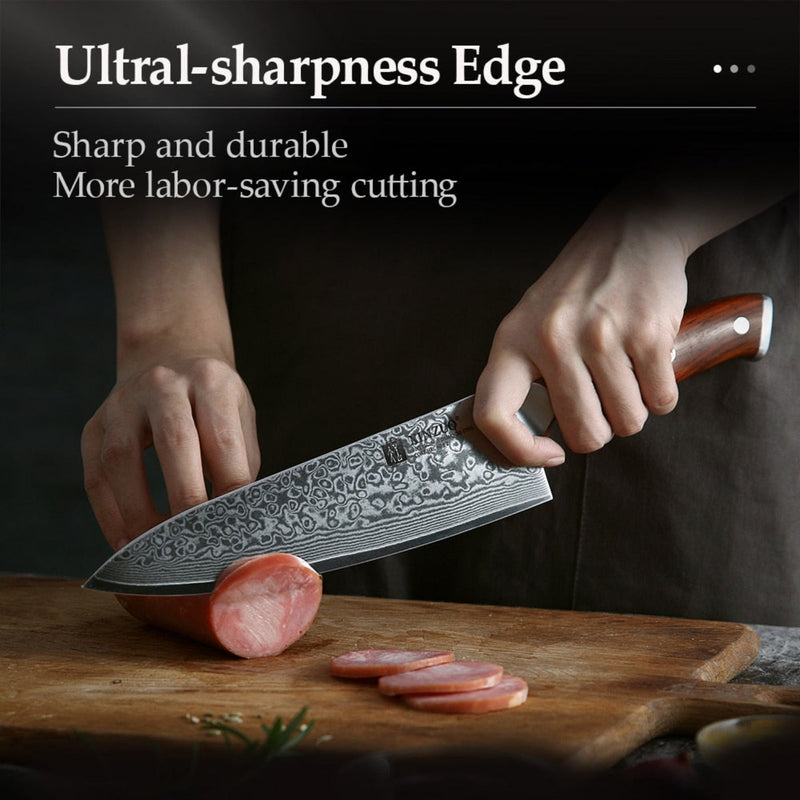 Professional Damascus Kitchen Chef Knife Yu Series