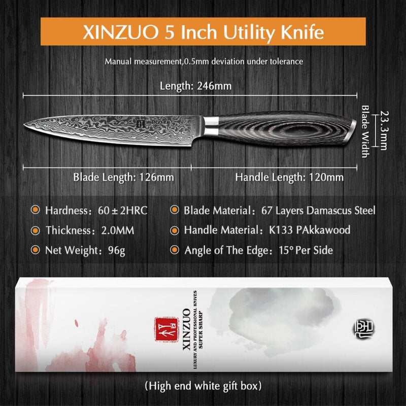 Professional Damascus Kitchen Utility Knife Ya Series