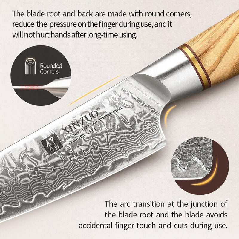 2PCS Professional Damascus Kitchen Knife Set Lan Series